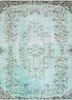 pae-697 forest green/forest green green wool hand knotted Rug