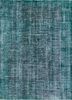 pae-74 emerald green/white green wool hand knotted Rug