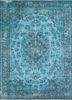 pae-75 blue jay/black berry blue wool hand knotted Rug