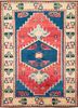 pae-925 ribbon red/soft gold red and orange wool hand knotted Rug