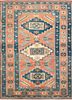 pae-945 classic rust/midnight navy red and orange wool hand knotted Rug