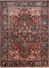 patk-18 red/midnight sky red and orange wool hand knotted Rug