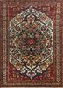 antique ivory wool hand knotted Rug - HeadShot