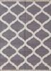 PDCT-59 Smoked Oyster/White grey and black cotton flat weaves Rug