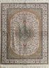 PKPS-43 Creamy White/Denim Ash ivory silk hand knotted Rug
