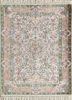 pkps-57 snow white/pristine white green silk hand knotted Rug