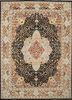 pkwl-275 ebony/creamy white grey and black wool hand knotted Rug