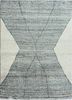 pkwl-478 natural white/deep blue ivory wool hand knotted Rug