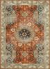 pkwl-8002 red oxide/sea green red and orange wool hand knotted Rug