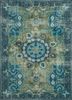 revolution green wool hand knotted Rug - HeadShot