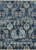 floret blue wool and silk hand knotted Rug - HeadShot