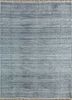 okaley blue wool and viscose hand knotted Rug - HeadShot