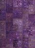 psk-952 african violet/african violet pink and purple wool and silk patchwork Rug