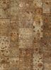 psk-952 gray brown/gray brown beige and brown wool and silk patchwork Rug