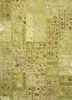 psk-952 lime green/lime green green wool and silk patchwork Rug