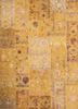 lacuna gold wool and silk patchwork Rug - HeadShot