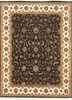 aurora grey and black wool and silk hand knotted Rug - HeadShot