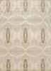 QM-167 Off White/Crystal Gray ivory wool and silk hand knotted Rug