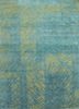 qm-951 butter/teal green gold wool and silk hand knotted Rug