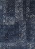 qm-951 crystal gray/navy blue wool and silk hand knotted Rug