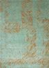 free verse by kavi blue wool and silk hand knotted Rug - HeadShot