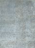 qm-951 crystal gray/pastel blue grey and black wool and silk hand knotted Rug