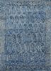 QM-953 Crystal Gray/Twilight Blue grey and black wool and silk hand knotted Rug
