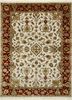 QNQ-02 Medium Ivory/Red ivory wool and silk hand knotted Rug