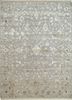 QNQ-02 Soft Gray/Soft Gray grey and black wool and silk hand knotted Rug