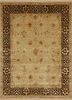 QNQ-07 Light Gold/Cocoa Brown gold wool and silk hand knotted Rug
