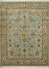 qnq-10 light turquoise/light turquoise blue wool and silk hand knotted Rug