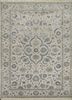 qnq-21 crystal gray/china blue grey and black wool and silk hand knotted Rug