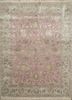 qnq-21 silver pink/oyster red and orange wool and silk hand knotted Rug