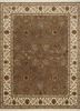 QNQ-39 Light Brown/Light Ivory beige and brown wool and silk hand knotted Rug