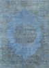 qnq-55(od) chicory/chicory blue wool and silk hand knotted Rug