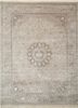 qnq-66 crystal gray/soft gray grey and black wool and silk hand knotted Rug
