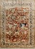 satk-103 medium peach/peacoat beige and brown silk hand knotted Rug
