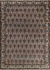 satk-49 white/deep navy beige and brown wool hand knotted Rug