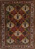 SATK-69 Red/White red and orange wool hand knotted Rug