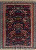 SATK-95 Medieval Blue/Peach Bloom blue wool hand knotted Rug