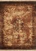 skrt-814 caramel/leather brown red and orange wool and silk hand knotted Rug