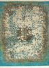 SKRT-814 Light Turquoise/Denim Ash blue wool and silk hand knotted Rug