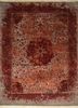 SKRT-814 Dark Taupe/Red grey and black wool and silk hand knotted Rug