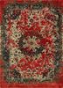 skrt-814 beige/ruby red  wool and silk hand knotted Rug
