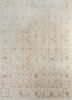 cyanna ivory wool and silk hand knotted Rug - HeadShot