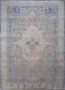 SKRT-901 Soft Gray/Antique White grey and black wool and silk hand knotted Rug