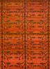skwl-116 apricot orange/charcoal red and orange wool hand knotted Rug