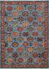 SKWL-183 Siam Blue/Red blue wool hand knotted Rug