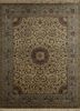SKWL-23 Winter White/Pearl Blue ivory wool hand knotted Rug