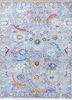 skwl-262 silver lake blue/ribbon red blue wool hand knotted Rug